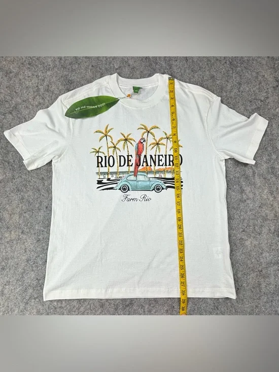 Farm Rio | Rio De Janeiro | T-Shirt in White | Women’s Size Medium | NWT - Picture 10 of 11